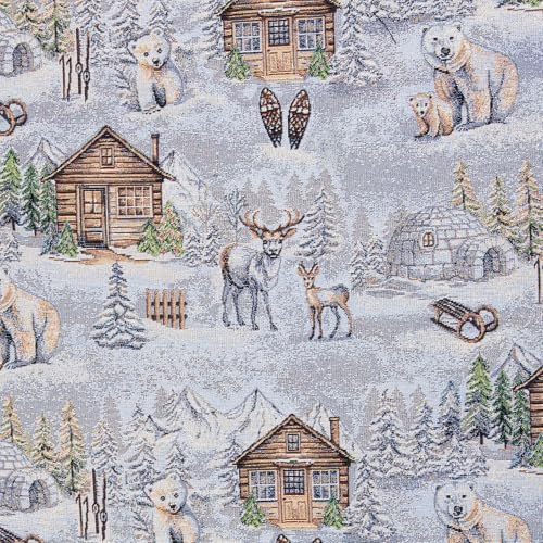 Swafing Sven – Gobelin mit Lurex in traditionellem Winterflair 0,5m - Dekostoffe Weihnachtsstoffe Tischdecken Meterware von Stofftreff Santi