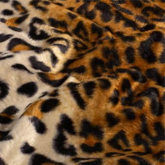 Velour bedruckt Tiermotive Kunstfell 0,5m Kurzhaarfell Leopard Tieger Zebra (Leopard-Rost) von Stofftreff Santi