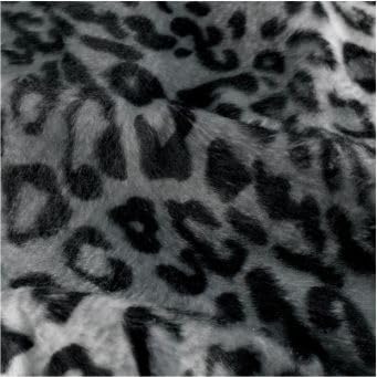 Velour bedruckt Tiermotive Kunstfell 0,5m Kurzhaarfell Leopard Tieger Zebra (Leopard-Stahlblau) von Stofftreff Santi
