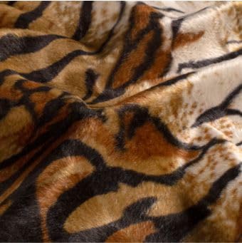 Velour bedruckt Tiermotive Kunstfell 0,5m Kurzhaarfell Leopard Tieger Zebra (Tiger) von Stofftreff Santi