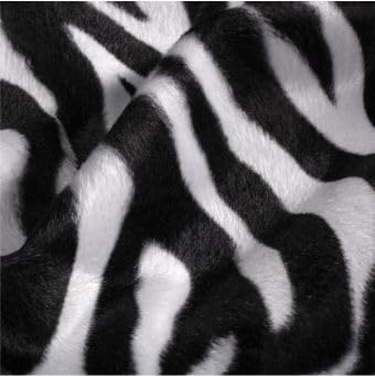 Velour bedruckt Tiermotive Kunstfell 0,5m Kurzhaarfell Leopard Tieger Zebra (Zebra-Weiß) von Stofftreff Santi