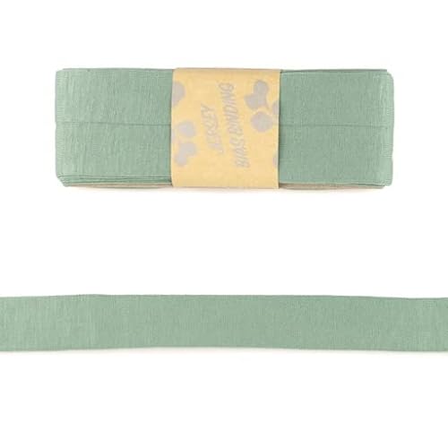 Viskose-Schrägbänder-Uni-ca. 20 mm Breite x 3 Meter Länge-48 Farben (Altgrün-187140) von Stofftreff Santi