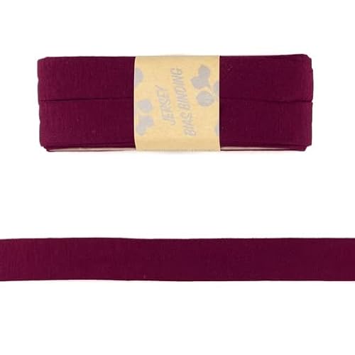 Viskose-Schrägbänder-Uni-ca. 20 mm Breite x 3 Meter Länge-48 Farben (Bordeaux-187135) von Stofftreff Santi