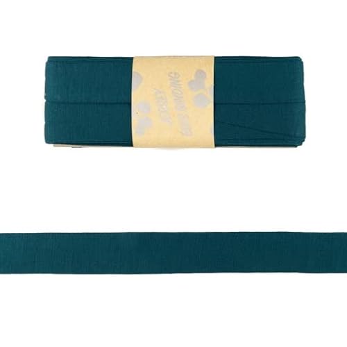 Viskose-Schrägbänder-Uni-ca. 20 mm Breite x 3 Meter Länge-48 Farben (Deep Lake-187127) von Stofftreff Santi
