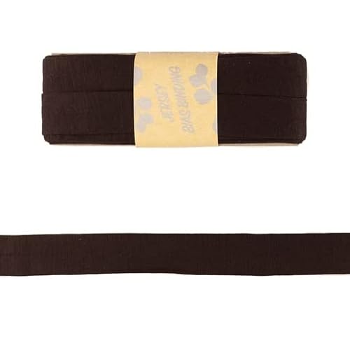 Viskose-Schrägbänder-Uni-ca. 20 mm Breite x 3 Meter Länge-48 Farben (Dunkler Mokka-187163) von Stofftreff Santi