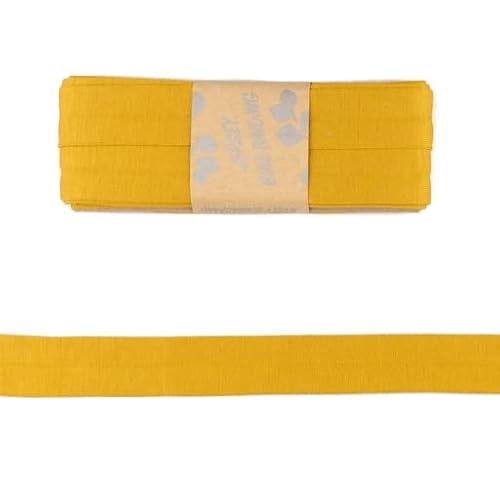 Viskose-Schrägbänder-Uni-ca. 20 mm Breite x 3 Meter Länge-48 Farben (Gold-187125) von Stofftreff Santi