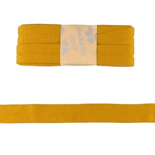 Viskose-Schrägbänder-Uni-ca. 20 mm Breite x 3 Meter Länge-48 Farben (Ocker-187126) von Stofftreff Santi