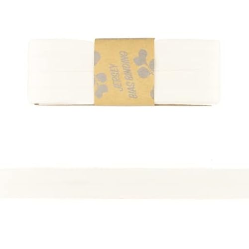 Viskose-Schrägbänder-Uni-ca. 20 mm Breite x 3 Meter Länge-48 Farben (Off Weiß-187146) von Stofftreff Santi
