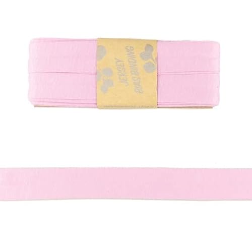 Viskose-Schrägbänder-Uni-ca. 20 mm Breite x 3 Meter Länge-48 Farben (Rosa-187145) von Stofftreff Santi