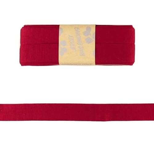 Viskose-Schrägbänder-Uni-ca. 20 mm Breite x 3 Meter Länge-48 Farben (Ruby-187121) von Stofftreff Santi