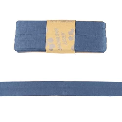 Viskose-Schrägbänder-Uni-ca. 20 mm Breite x 3 Meter Länge-48 Farben (Stahlblau-187119) von Stofftreff Santi