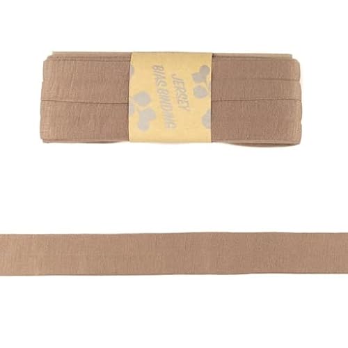 Viskose-Schrägbänder-Uni-ca. 20 mm Breite x 3 Meter Länge-48 Farben (Toffee-187122) von Stofftreff Santi