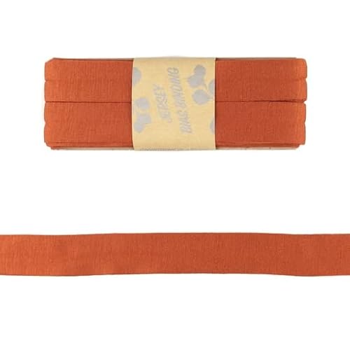 Viskose-Schrägbänder-Uni-ca. 20 mm Breite x 3 Meter Länge-48 Farben (Ziegelrot-187123) von Stofftreff Santi