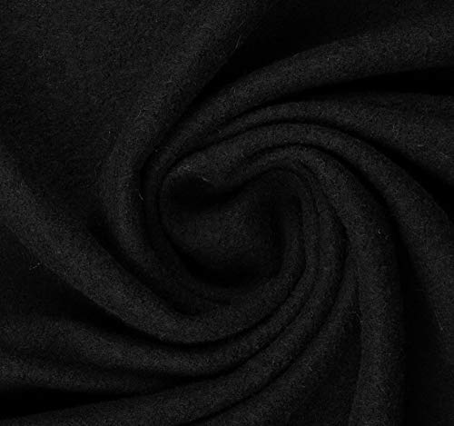 Weicher Walkloden/Walkstoff MERINO by Swafing® von Stofftreff Santi®-100% gekochte Schurwolle vom Merinoschaf-0,5 m Schritte-Meterware (Schwarz-299-merinos) von Stofftreff Santi