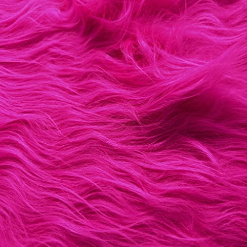 Zottelstoff Largo 0,5m - extra langem Flor/Zottel von 6cm - Ökotex Standard und Waschbar Fellimitat Flokatistoff Kuschelstoff Meterware (Fuchsia) von Stofftreff Santi