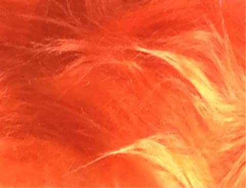 Zottelstoff Largo 0,5m - extra langem Flor/Zottel von 6cm - Ökotex Standard und Waschbar Fellimitat Flokatistoff Kuschelstoff Meterware (Orange) von Stofftreff Santi