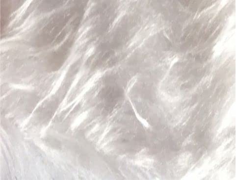 Zottelstoff Largo 0,5m - extra langem Flor/Zottel von 6cm - Ökotex Standard und Waschbar Fellimitat Flokatistoff Kuschelstoff Meterware (Weiß) von Stofftreff Santi