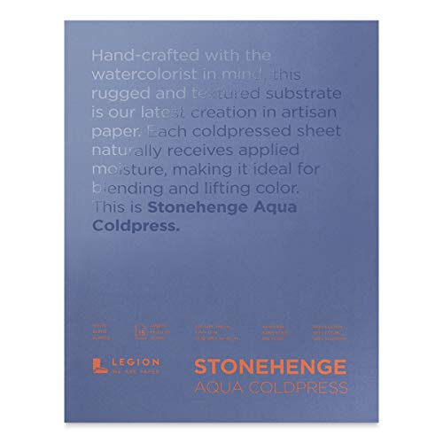 Legion Stonehenge Aquarellblock, 140 Kaltpresse, 22,9 x 30,5 cm, 15 Blatt, weiß von Stonehenge Aqua