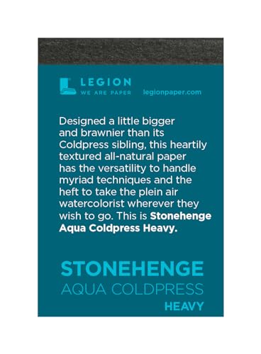 Legion Stonehenge Aqua Mini Artist Pad, 2.5 by 3.5 Inches, Heavy Coldpress Paper, 5 Sheets, White (L21-SQC300WH23) von Stonehenge