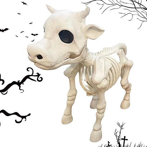 Kuh Skelett Halloween Ornamente | 1 STK/2 STK Skelett Kuh Halloween Deko | 2023 Neue Skelette Kühe Figur Schreibtischdekoration | Simulation Coole Tier Skelett Statue von Storaffy
