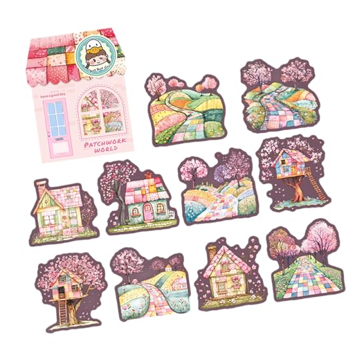 10pcs Dekorative Szenenaufkleber Haustier Aufkleber Ästhetisches Sammelalbum Für Notebook Journal Planer Wasserflasche Laptop Kreativ von Storage Bag