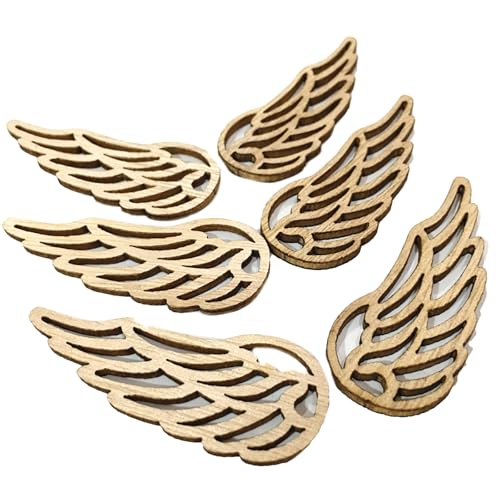 10pcs Unvollendete Holzscheiben Flügel Geformte Holzscheiben Ausschnitte Für Die Malerei Kunsthandwerk Weihnachten Hochzeitsdekoration Hochzeitsdekoration von Storage Bag