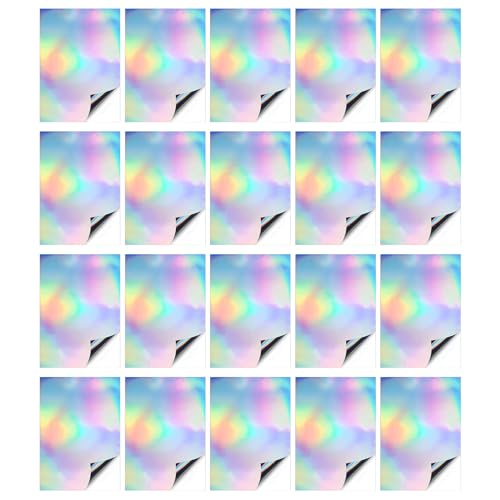 20 Blätter/Setzen Sie Eine 4-Größe Wasserdichte Film Holographics Aufkleber Papier Vinyls Aufkleber Papier Selbstklebend von Storage Bag