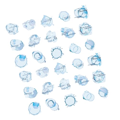 30pcs Tinten Flecken Ästhetische Aufkleber Scrapbooking Dekoration Aufkleber Wasserbeständiges Haustier Für Journalhälfte Weinfleck Journaling von Storage Bag