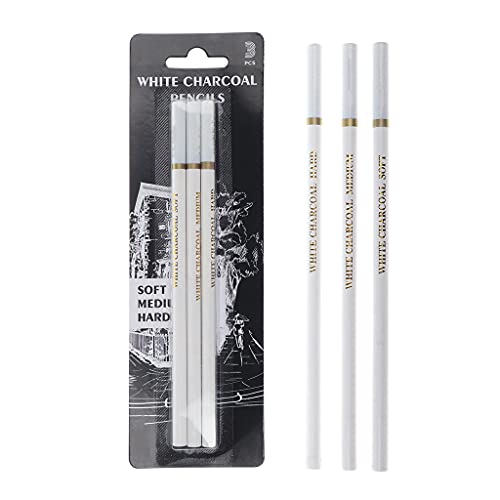 3pcs Professionelle Weiße Holzkohlestifte Set White Chalk Stifte Für Künstler Anfängerschüler Die Mischskizze Für Künstler Erwachsene Kinder Zeichnen 3pcs Professionelle Weiße Holzkohlestifte Set White Chalk Stifte Für Künstler Anfängerschüler Die Mischskizze Für Künstler Erwachsene Kinder Zeichnen von Storage Bag