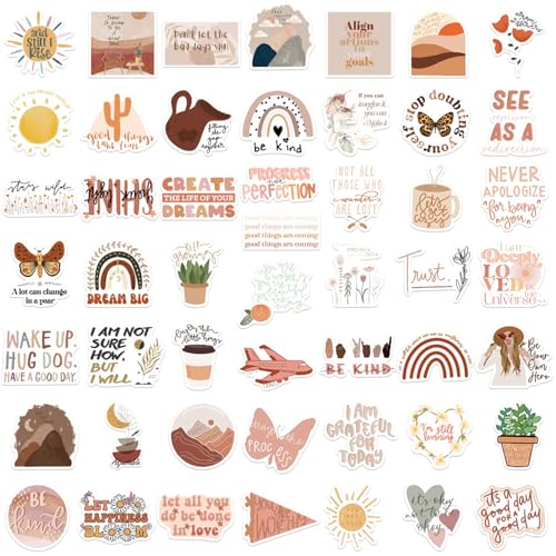 50 Blätter Dekorative Aufkleber Motivational Decal Ästhetischer Laptop Aufkleber Inspirational Für Journal Scrapbooking von Storage Bag