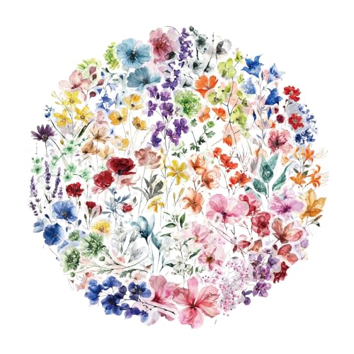 50COUNTS Blumenpflanze Aufkleber Wasserbeständiges Ästhetik Für Kunsthandwerk Scrapbooking Journal Phone Gitarre Laptop Artistic Office von Storage Bag
