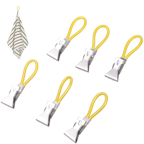 6pcs Heavy Duty Metal Steel Beach Handtuchclip Für Außenpoolbadetücher Rostbrichte Teashalter Klemmen Kleine Tees Hängende Clips von Storage Bag