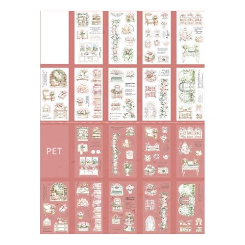 Ästhetischer Aufkleber Klarer Haustier Szenen Aufkleber Scrapbooking Papier Für Journal Notebook Album Phone Case Gitarrenlaptop Scrapbook von Storage Bag