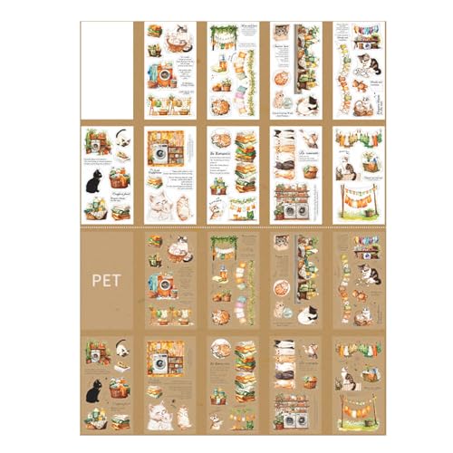 Ästhetischer Aufkleber Klarer Haustier Szenen Aufkleber Scrapbooking Papier Für Journal Notebook Album Phone Case Gitarrenlaptop Scrapbook von Storage Bag