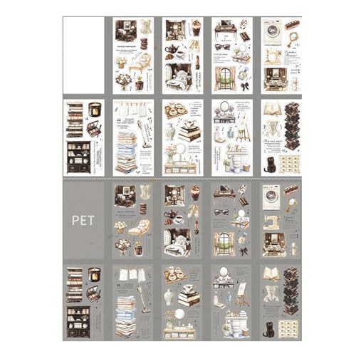 Ästhetischer Aufkleber Klarer Haustier Szenen Aufkleber Scrapbooking Papier Für Journal Notebook Album Phone Case Gitarrenlaptop Scrapbook von Storage Bag