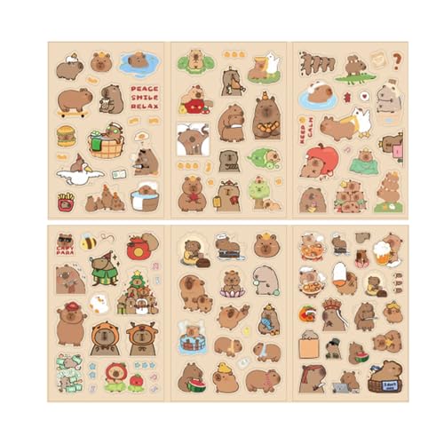 Cartoon Animal Sticker Wasserbeständiger Ästhetischer Aufkleber Für Scrapbook Notebook Wasserflasche Album Telefon Hülle Skateboardflasche Set von Storage Bag