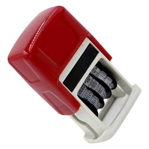Einstellbare Stempelstempelstempellinie Dater Stempel Roller Roller Scrapbooking Date Business Office Datum Struktur Zweisprachig von Storage Bag