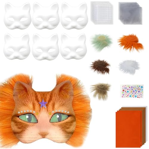 Handbemalten Katzen Maske Animal Kits Maskerade Blanks Mit Plüschstoff Halloween Party Für Erwachsene Handbemalte Katzen Masquerade Animal Kits Halloween Handbemalten Katzen Maske Animal Kits Maskerade Blanks Mit Plüschstoff Halloween Party Für Erwachsene Handbemalte Katzen Masquerade Animal Kits Halloween von Storage Bag