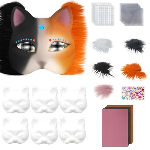 Handbemalten Katzen Maske Animal Kits Maskerade Blanks Mit Plüschstoff Halloween Party Für Erwachsene Handbemalte Katzen Masquerade Animal Kits Halloween Handbemalten Katzen Maske Animal Kits Maskerade Blanks Mit Plüschstoff Halloween Party Für Erwachsene Handbemalte Katzen Masquerade Animal Kits Halloween von Storage Bag