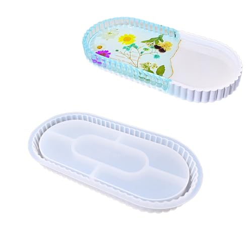 Harzschalenformen Für Epoxidharz Kerzenhalter Schmuckschale Aufbewahrungsschale Oval/runde Formharzplatte Silikonformen von Storage Bag