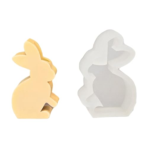Kaninchenkerzenhalter Silikonform Ostererner Candlestick Form Gypsum Zement Aufbewahrungsbox Handwerk Home Decor Duft Kerzenhalter von Storage Bag
