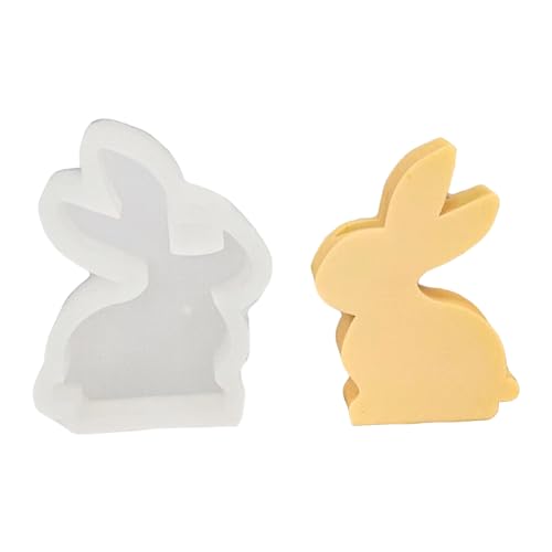 Kaninchenkerzenhalter Silikonform Ostererner Candlestick Form Gypsum Zement Aufbewahrungsbox Handwerk Home Decor Duft Kerzenhalter von Storage Bag