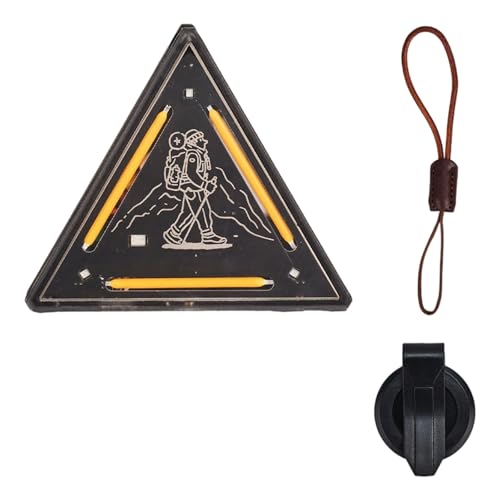 Multifunktionales Dreieck Licht Warnleuchte Kleine Anhängerlampe Tragbare Camping Nacht Warnung Magnetischer Camping Taktikdreieck Zum Wandern von Storage Bag