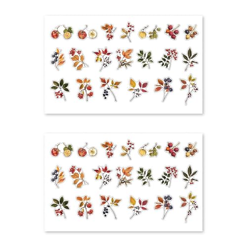 Pflanzenblatt Blumen Dekorative Aufkleber Scrapbooking Aufkleber Für Planer Journals Laptops Telefon Hülle Wasserflaschen Kunsthandwerk Journal Dekoration von Storage Bag
