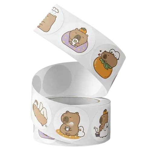 Runde Aufkleber Tieraufkleber Beschriftungen Dekorative Ästhetische Belohnung Scrapbook Motivation Capybara Belohnung Lehrer Motivation von Storage Bag