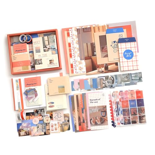 Scrapbook Kits Vintage Dekorative Papierbandkleber Hintergrund Papierpapier Scrapbooking Journaling Supplies Für Studenten Scrapbooking Kits Frame Collage Journal Dekoration von Storage Bag