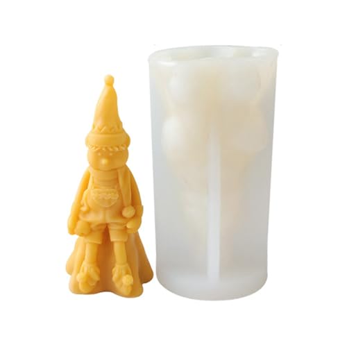 Silikonform Puppen Weihnachtskerze Harz Zigeuner Seife Werkzeug Schokoladen Backform Häuser Dekorationen Doll Kerzenharz von Storage Bag
