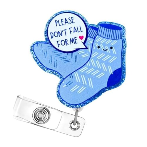 Socken Acrylabzeichen Mit Metallclip Retractable Badges Rolle Für Krankenschwester Doctor Student Teacher Retractable Rolle von Storage Bag