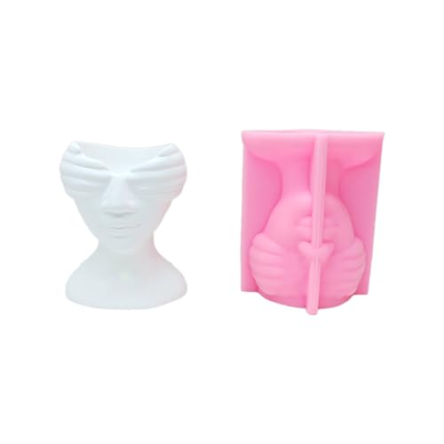 Stilvoller Blütenopf Silikonform Betonform Menschliche Gesichtsform Blütenopf Formen Zemente Form Silikonmaterial Für Vase Formen von Storage Bag