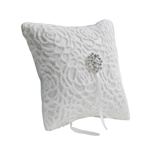Storage Bag Handgefertigte Eheringe Kissen Romantiker Verziert Kissen Zart Für Hochzeitszeremonien Romantik Ehe von Storage Bag